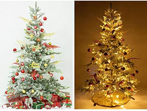 ZPEE Пожар Изкуствени Коледни Елхи от PVC, Коледно Дърво с Дължина от 5,9 метра, Лесно е Инсталирана на Метална Стойка, Коледен