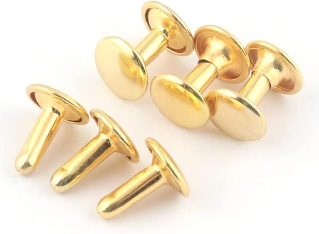 9 мм Златни Кръгли Метални Нитове Нитове Нитове Шипове Кожени Аксесоари за Бродерия в Чантата си Чанта, за да проверите за бродерия (Цвят: златен 100 комплекта)