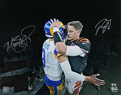 Джо Ровя и Матю Стафорд Подписаха Снимка Фанатици 16x20 Super Bowl LVI - Снимки NFL с автограф