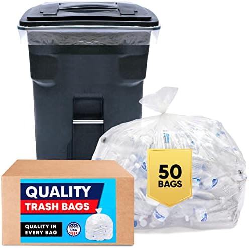 Торби за боклук обем 95-96 литра (цена на опаковка 50 торби с завязками) Сверхбольшие Тежкотоварни Прозрачни Пластмасови