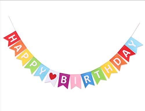 Банер happy birthday За партито по случай рождения Ден на Цветна парти по Случай рожден Ден, Цветни Банер