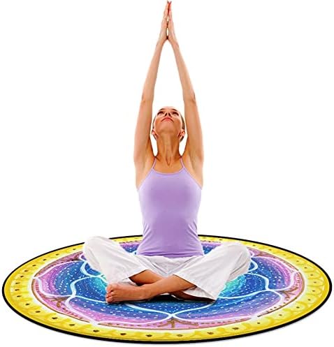 Кръгла Подложка за Йога Flower Energy, Мек противоскользящий килимче за Медитация За Възглавници За Медитация В Living