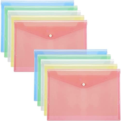 Пластмасови Пликове Прозрачни Папки за документи – 10 Опаковки-Полиетиленови Пликове с Писма А4 Прозрачни Пакети За