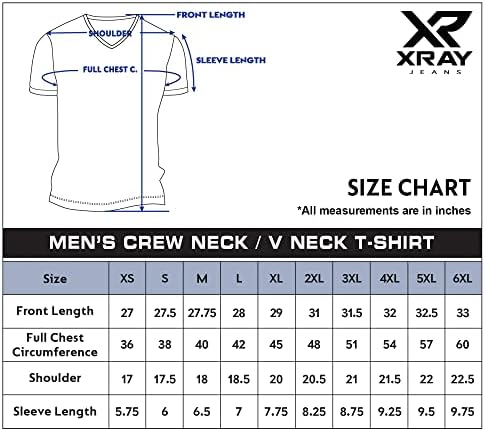 Мъжки t-shirt X RAY от Мек Еластичен памук Slim Fit с къс ръкав и кръгло деколте, Модни и Ежедневни Тениска за Мъже