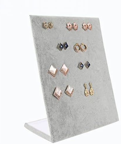 N/A Ear RingDisplay Срок Board Жени за показване на бижута с обеци, държач за обеци, ковчег за бижута, стелаж за магазин (Цвят: сив, размер: 24 * 20 * 10 см)