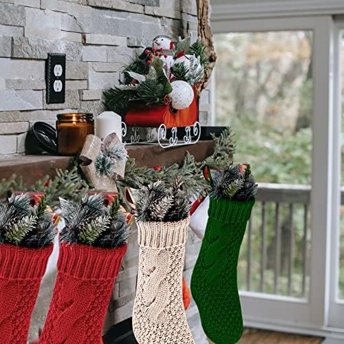Коледни Чорапи Пиб-utopia, Семеен Комплект от 4, 18 Инча, Чорапи Голям Размер, Възли Чорапи, 3 Цвята, Чорапи за Коледната