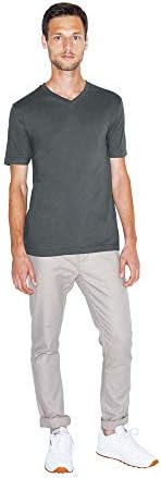 Класическа риза от Тънък Джърси American Apparel за мъже с къс ръкав и V-образнымвырезом