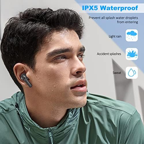 Безжични слушалки Liwarace - Bluetooth-Слушалки - Безжични Слушалки с микрофон, Водоустойчив стерео слушалки IPX5
