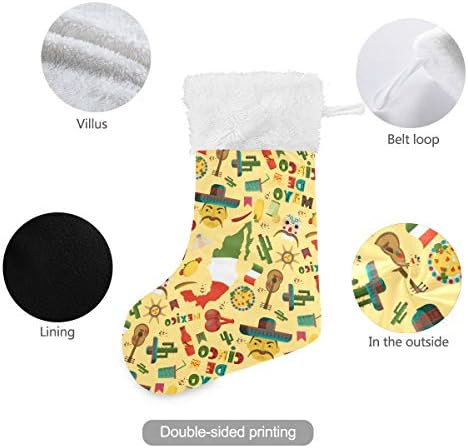 Жълти Коледни Чорапи в латинския стил PIMILAGU, 1 Опаковка, 17,7 инча, Окачени Чорапи за Коледна украса