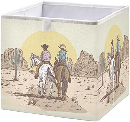Кошница за съхранение на Ollabaky в Ковбойском стил на Западната Пустиня, Сгъваема Кошница за Багаж от Плат, Кутия-Органайзер