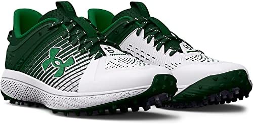 Мъжка бейзболна обувки Under Armour е с ниско покритие за задния двор (300) Гора-Зелено/Бял /White, 11