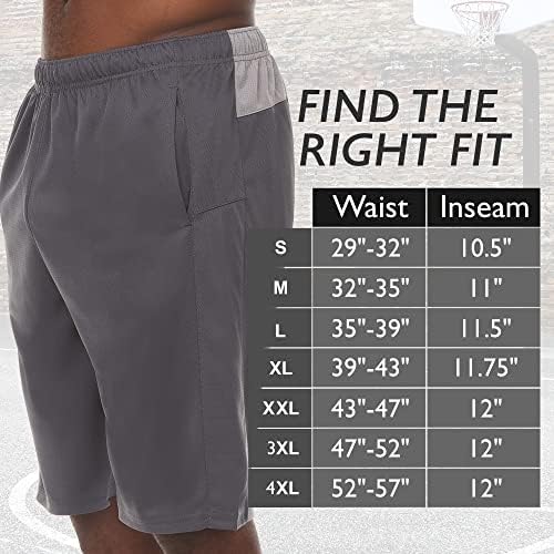 Спортни къси панталони за мъже - 4 Опаковки Мъжки спортни облекла, бързо съхнещи Баскетболни Шорти - Тренировка, Фитнес