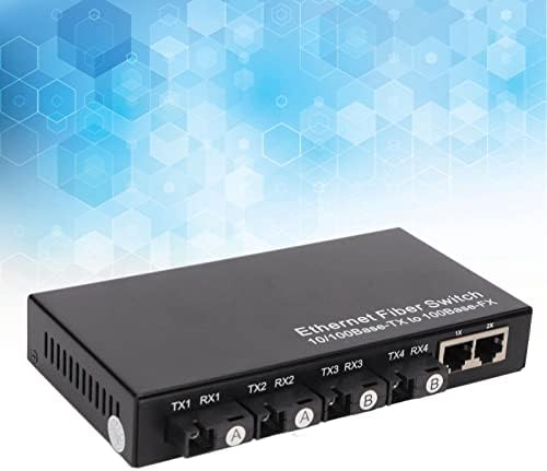 Оптичен Медиаконвертер Qinlorgo, Ethernet Switch с разширяването на 25 км, 6 порта за мрежа 10/100 Mbps (штепсельная