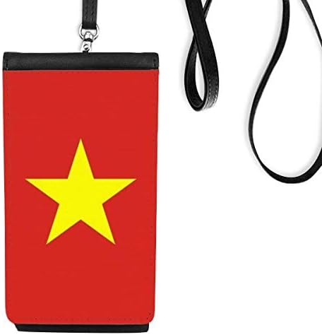 Виетнам Националния Флаг На Страната На Азия Телефон В Чантата Си Портфейл Окачен Мобилен Калъф Черен Джоба