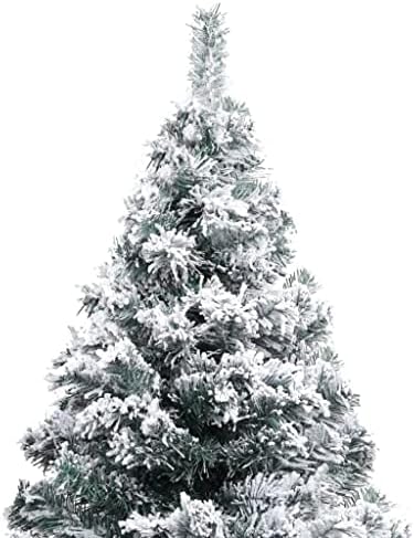 Изкуствена Коледна елха VidaXL с Флокированным Снежно-Зелен 59,1PVC