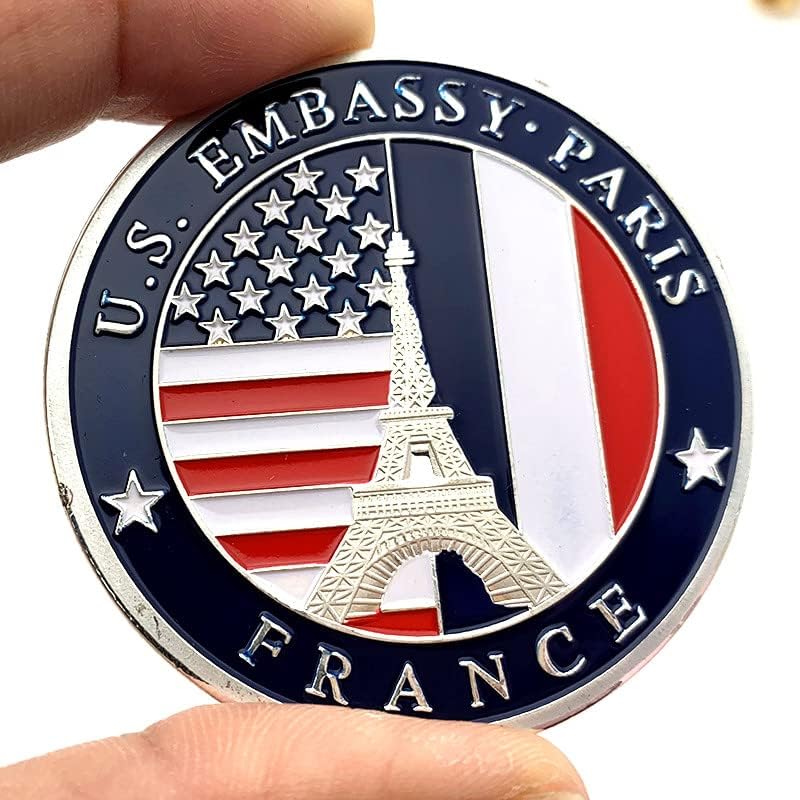 Съединените Щати във Франция-Айфеловата кула в Париж Любов със сребърно покритие Възпоменателни монети, Колекционерски Монети, Златни монети, монети,