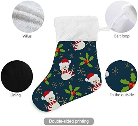 Коледни чорапи ALAZA Снежен човек С Шапка на Дядо Коледа Плодове Падуба Снежинки Коледна Звезда?_1232315764