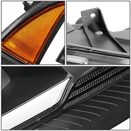 Auto Династията 3D Проектор led DRL Светлини за предните Фарове, Съвместими с Dodge Charger 2011-2014, От страна на водача и пътника, Черен Корпус, Амбър Ъгъл