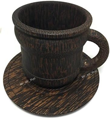 1 бр. Дървена чашата за Кафе са Ръчно изработени с дръжка за кафе, Чай, Бира (Слива дърво)