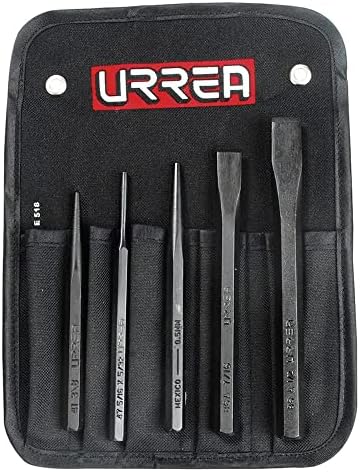 Комплект ударни инструменти Urrea - Набор от 5 бита, закрепване и удар с черен оксидным покритие и свертывающейся
