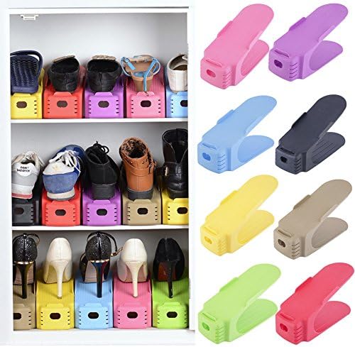 Iumer 1 БРОЙ Рафтове За обувки Двоен Триизмерен Творчески Пластмасови Рафтове За Съхранение на Обувки, Спестяващ