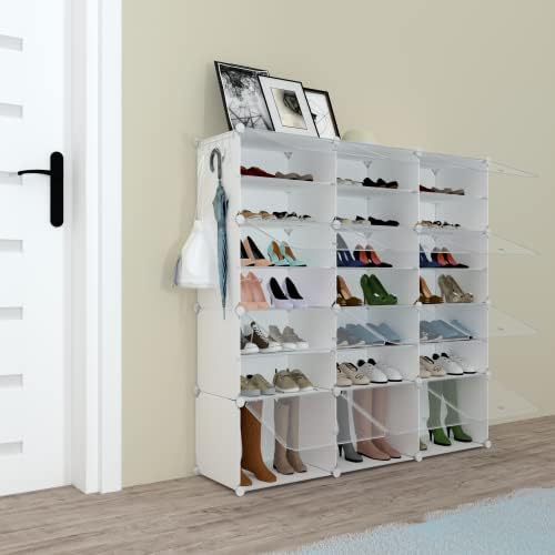 Органайзер за обувки HOMICKER, Шкаф за съхранение на обувки на 48 Двойки Като, Разширяеми Пластмасови Рафтове