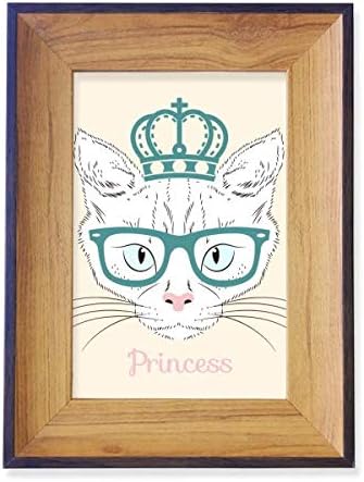 DIYthinker Короната Слънчеви Очила Бяла Котка Принцеса Фоторамка Изложбен Дисплей Изкуство Настолна Живопис
