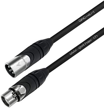 Блок 4, по 5 фута - Gotham GAC-4/1 (черен) - Четириядрени Микрофонные кабели Star с двойно екраниран, балансиран между мъжете и жените, с части за свързване, Amphenol AX3M и AX3F Silver XLR - П