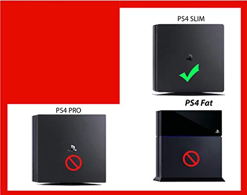 ZOOMHITSKINS PS4 Тънка Кожа, съвместим с Playstation 4 Тънък, Един Неонов робот Scifi синьо-черно Лампа, 1 Тънка обвивка конзола PS4 2 Тънки черупки контролер PS4, здрав и монтиране, вини
