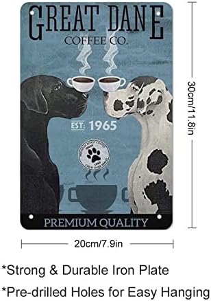 Ретро Тенекиен Знак Изкуство Куче Метален Плакат на Кучето Метални Консервени Знаци-Немски Дог Метален Твърд Знак Немски Дог Кафе Забавен Плакат Ретро Метал Лого,