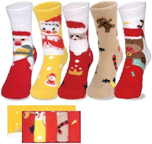 Жените чорапи, SISOSOCK 5 Чифта Топли Меки Зимни Вълнени Чорапи на Дебелото Тел Уютен Пухкави Екипажа на Дамски Чорапи
