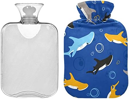 Бутилка за гореща Вода UMIRIKO Shark Океан с Капак, Прозрачна торбичка За Топла Вода 1 Литър 20200674