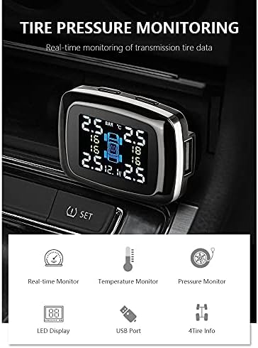 WYKDD Автомобили ГУМИТЕ, Система за контрол на налягането в гумите Сензор USB-Порт за Автомобилна Аларма за Сигурност Запалката