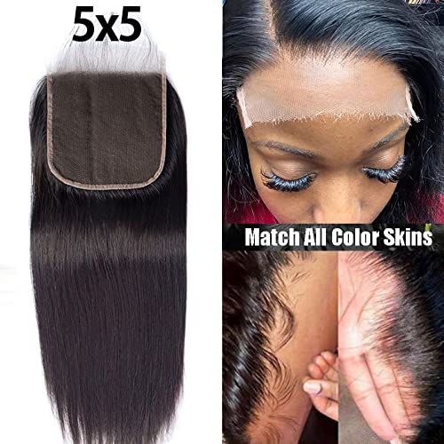 естествена коса Директен закопчалката 5X5 бразилският директен лейси закопчалката естествения цвят на Необработени