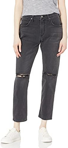 Дамски дънки Donna James Jeans с висока засаждане и Прави штанинами по Щиколотку Винтажного Черен цвят