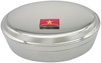 Флаг Виетнам Овални Ковчег За Бижута, Ключодържател Висулка