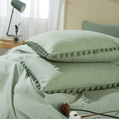 Пухени ETDIFFE с pom-помераните Queen Size - Комплект от 3 теми, Покривалото от микрофибър, в стил Бохо в бохемския фермерска къща, Комплект от Мек и лесен стеганого одеяла с по