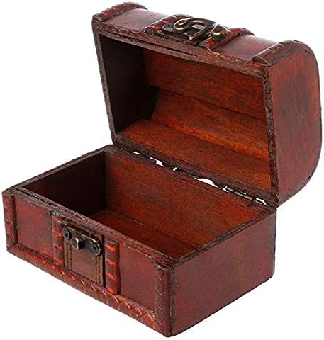 zdfYYkzdf Малка Кутия За Съхранение на Бижута Селски Дървен Калъф За Съкровища Ретро Съкровище на Ръчно изработени