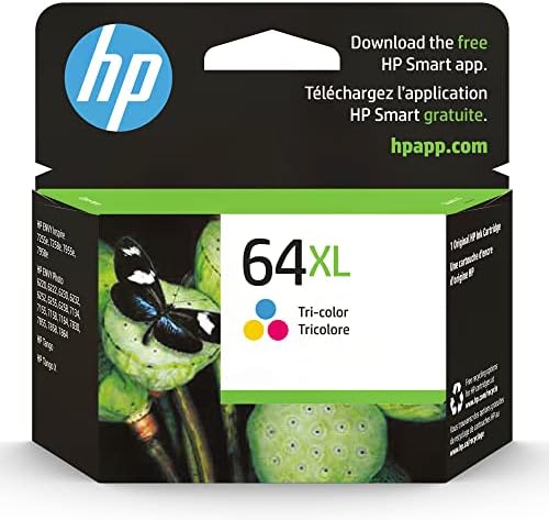 Три-цветни мастила HP 64XL + фото хартия HP Premium Plus Гланцова, 25 Листа, 8,5x11