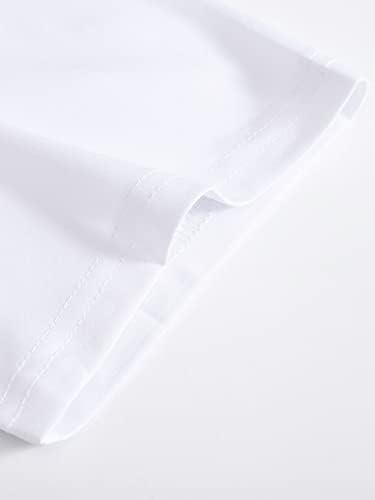 Мъжки дрехи OSHHO от две части, Мъжка тениска с цветни блокчета и къси панталони с завязками на талията (Цвят: бял,