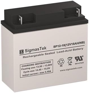 Батерия SigmasTek SP12-18NB - 12V 18AH NB SLA-Съвместим с: APC RBC7 SUA48XLBP SUA24XLBP SUA5000RMT5U CURK7 CURK11 SUA2200XLT SUA3000 SUA2200