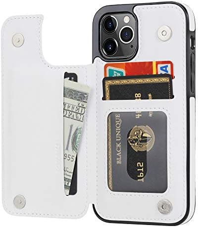 Чанта-портфейл JOYAKI, съвместим с iPhone 12 Pro / 12, Тънък Защитен калъф с държач за карти, калъф-поставка