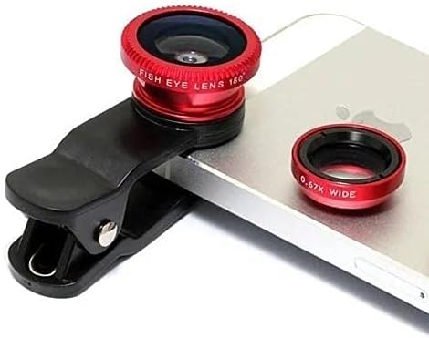 Универсален комплект лещи за камерата на смартфона е 5 в 1, състоящ се от поляризиращ на обектива Рибешко око, макро -