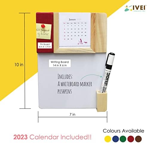Календар IVEI Warli с булавочной дъска и бяла дъска - Календар на магнитна дъска за хладилник - Универсален Настолен Календар