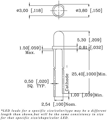 Светодиоди фара 3 мм с кръгли, езда, Синьо Дишаща/затухающий LED - Супер ярък (опаковка от 5 броя)