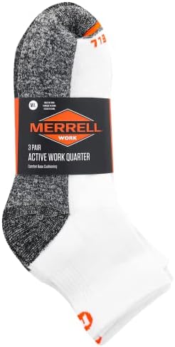Мъжки и женски леки чорапи за работна екип Merrell, 3 чифта в опаковка - ComfortBase XS Repreve с трайни увеличаване