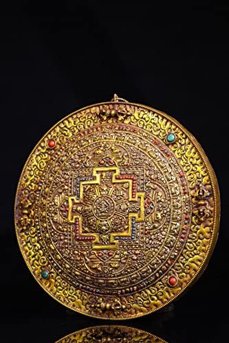 9 Колекция Тибетски Храм Стара Лилаво Бронзова Позлатена Мозайка скъпоценен камък Ваджра Благоприятен Осем Съкровища