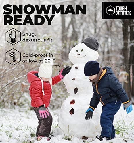 Детски зимни ръкавици - Водоустойчив младежки ръкавици за сняг и ски за момичета и момчета - Изолирани за игри в студено време