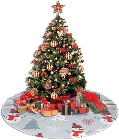LVeShop Прекрасен Коледен Снежен човек Пола За Коледно Луксозна Кръгла Подложка За вътрешна и Външна Употреба Селски Празнични