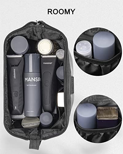 MANSPOT Мъжки комплект за грижа за себе съдържа: Чанта за тоалетни принадлежности за мъже и черно керамично острие